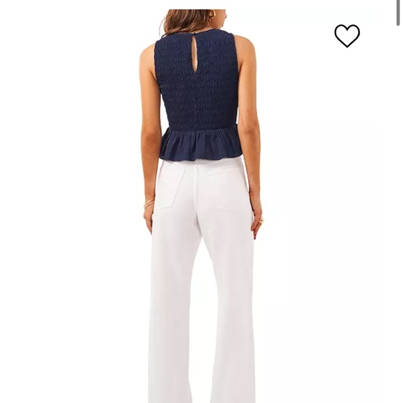 NWT Navy Peplum Shirt - Picture 4 of 7